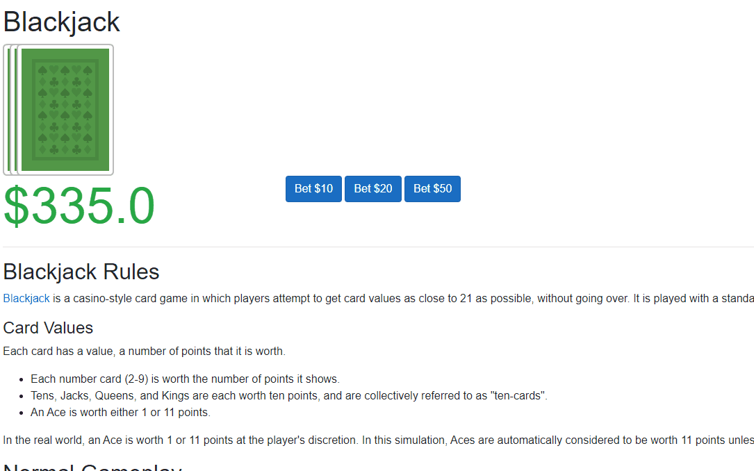 Blackjack in Blazor Part 4 - Putting it All Together
